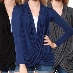 Blue criss cross cardigan